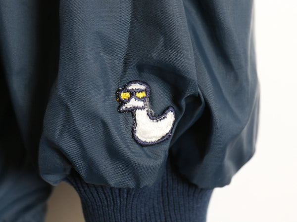 80s DUCKSTER ナイロン コーチ ジャケット メンズ L / ヴィンテージ 無地 ブルゾン ジャンパー ライナー付き ワンポイント ロゴ 刺繍  紺