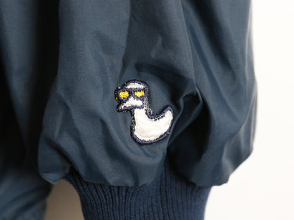 80s DUCKSTER ナイロン コーチ ジャケット メンズ L / ヴィンテージ 無地 ブルゾン ジャンパー ライナー付き ワンポイント ロゴ 刺繍  紺
