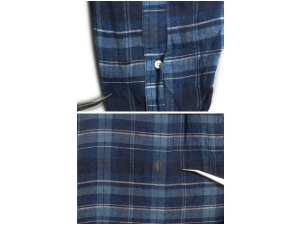 ブルックスブラザーズ チェック 長袖 ボタンダウン シャツ メンズ L 古着 長袖シャツ 100% アイリッシュ リネン 高級 シンプル きれいめ