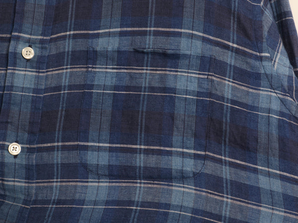 ブルックスブラザーズ チェック 長袖 ボタンダウン シャツ メンズ L 古着 長袖シャツ 100% アイリッシュ リネン 高級 シンプル きれいめ