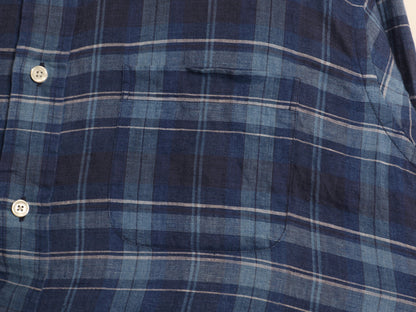 ブルックスブラザーズ チェック 長袖 ボタンダウン シャツ メンズ L 古着 長袖シャツ 100% アイリッシュ リネン 高級 シンプル きれいめ