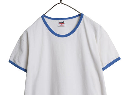 90s USA製 アンビル 無地 リンガー Tシャツ メンズ レディース L / オールド ヘビーウェイト コットン カットソー クルーネック ツートン 