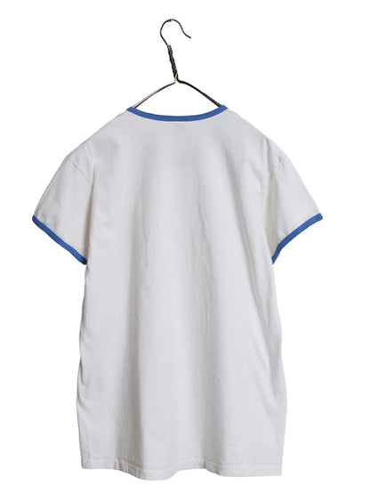 90s USA製 アンビル 無地 リンガー Tシャツ メンズ レディース L / オールド ヘビーウェイト コットン カットソー クルーネック ツートン 
