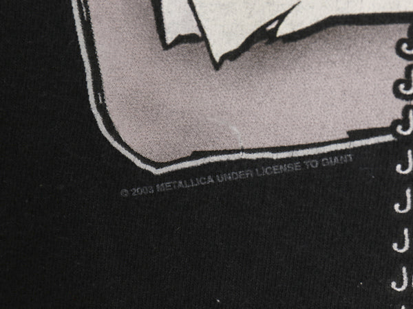 00s ★ メタリカ ツアー イラスト プリント Tシャツ メンズ L オールド 当時物 バンド ロック メタル リンキンパーク リンプビズキット 黒