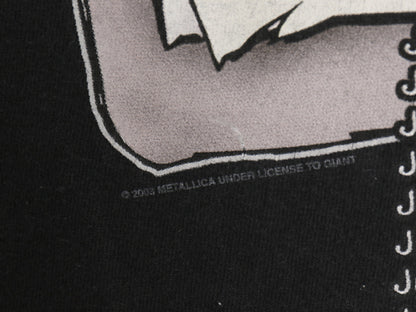 00s ★ メタリカ ツアー イラスト プリント Tシャツ メンズ L オールド 当時物 バンド ロック メタル リンキンパーク リンプビズキット 黒