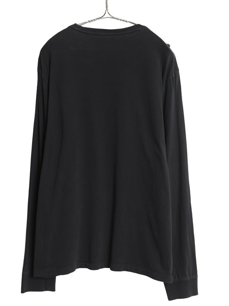 ポロ ラルフローレン 長袖 Tシャツ メンズ L ロンT ロングスリーブ コットン ワンポイント カットソー インナー シングルステッチ ブラック