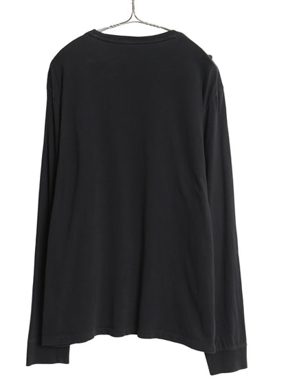 ポロ ラルフローレン 長袖 Tシャツ メンズ L ロンT ロングスリーブ コットン ワンポイント カットソー インナー シングルステッチ ブラック