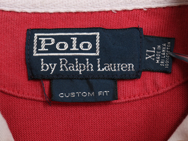 90s ポロ ラルフローレン 長袖 ラガーシャツ メンズ XL オールド ラグビー 長袖シャツ ポロシャツ カットソー ヘビーウェイト 大きいサイズ