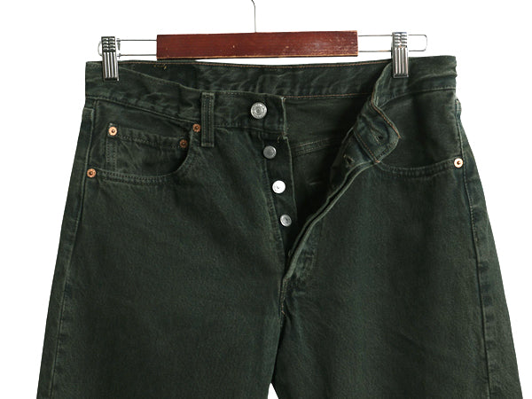 90s USA製 ★ リーバイス 501 カラー デニム パンツ メンズ 31 30 / 古着 オールド ジーパン ジーンズ ストレート ボタンフライ 赤タブ 緑