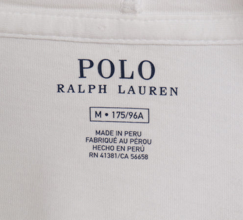 ポロ ラルフローレン フード付き 長袖 Tシャツ メンズ Ｍ / コットン ロンT フード パーカー プルオーバー ワンポイント ポニー 白 無地　