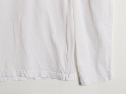 ポロ ラルフローレン フード付き 長袖 Tシャツ メンズ Ｍ / コットン ロンT フード パーカー プルオーバー ワンポイント ポニー 白 無地　