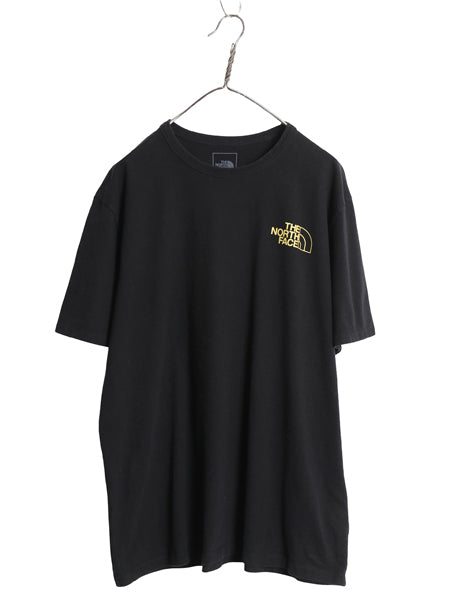 ノースフェイス 両面 プリント 半袖 Tシャツ メンズ XL / アウトドア バックプリント ヘビーウェイト カットソー シンプル 大きいサイズ 黒