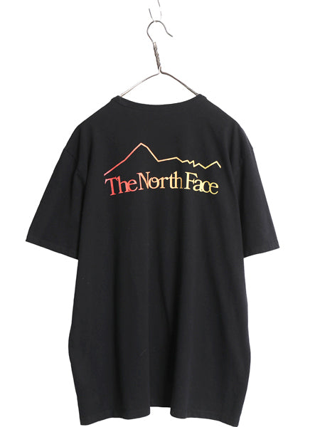 ノースフェイス 両面 プリント 半袖 Tシャツ メンズ XL / アウトドア バックプリント ヘビーウェイト カットソー シンプル 大きいサイズ 黒