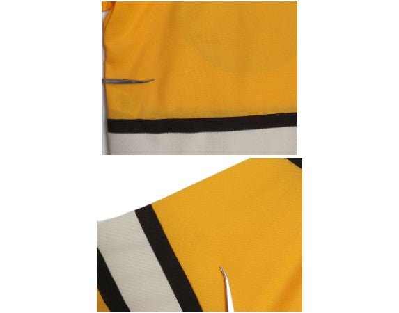 ブルーインズ メッシュ ホッケー ジャージ メンズ S 古着 NHL オフィシャル リーボック アイスホッケー ユニフォーム 重ね着 レースアップ