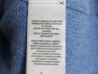 ポロ ラルフローレン ケーブル ニット セーター レディース XS 古着 100% カシミヤ 長袖ニット ポニー無し 無地 シンプル きれいめ ブルー