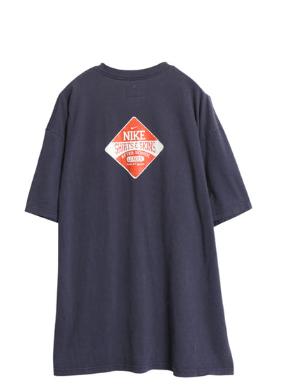 00s USA製 ナイキ 両面 プリント Tシャツ メンズ XL / オールド センター スウッシュ 大きいサイズ ワンポイント バックプリント ネイビー