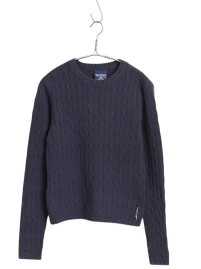 ポロジーンズ ラルフローレン コットン ニット セーター レディース M / ポロ 長袖ニット クルーネック シンプル ゆったり カジュアル 短丈