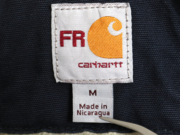 US企画 カーハート モックネック ダック ベスト メンズ M / 古着 FR シリーズ 裏 ボア パイル フリース ライナー ワーク 前開き 重ね着 紺