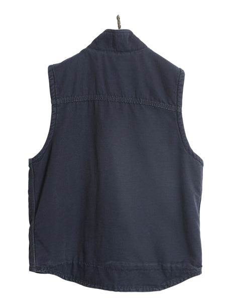 US企画 カーハート モックネック ダック ベスト メンズ M / 古着 FR シリーズ 裏 ボア パイル フリース ライナー ワーク 前開き 重ね着 紺