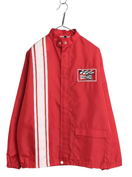 70s USA製 ★ チャンピオン スパークプラグ ナイロン レーシング ジャケット メンズ M / ヴィンテージ 企業物 モーターサイクル フルジップ