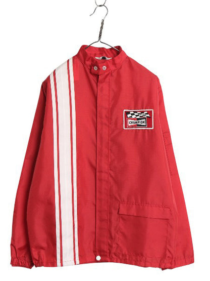 70s USA製 ★ チャンピオン スパークプラグ ナイロン レーシング ジャケット メンズ M / ヴィンテージ 企業物 モーターサイクル フルジップ