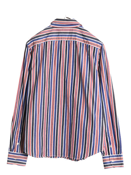 90s ローレン ラルフローレン ストライプ 長袖 シャツ レディース L オールド ポロ コットン ブラウス ワンポイント Yシャツ マルチカラー