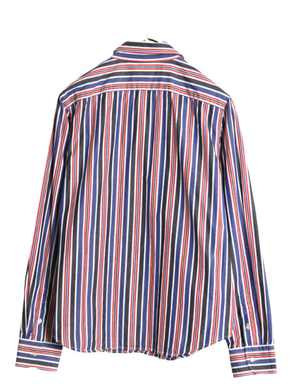 90s ローレン ラルフローレン ストライプ 長袖 シャツ レディース L オールド ポロ コットン ブラウス ワンポイント Yシャツ マルチカラー