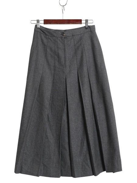 80s ラルフローレン ロング プリーツ スカート レディース S ヴィンテージ ポロ ウール 無地 マキシ丈 ロング丈 シンプル きれいめ グレー