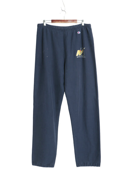 90s USA製 チャンピオン リバースウィーブ スウェット パンツ メンズ XL オールド 目付き カレッジ バスケ プリント 大きいサイズ ネイビー