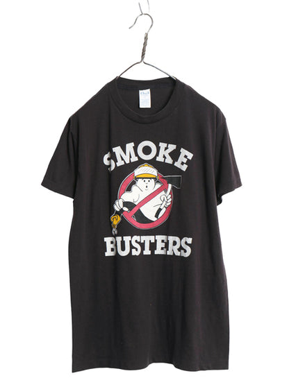 80s USA製 ムービー パロディー イラスト プリント Tシャツ メンズ XL / ヴィンテージ キャラクター グラフィック シングルステッチ 黒