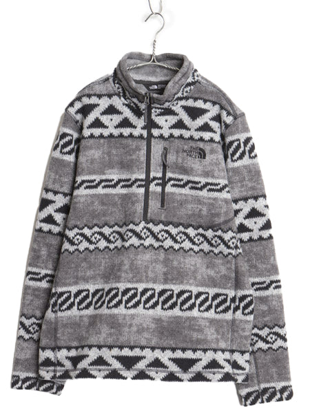 US企画 ノースフェイス 総柄 ゴードン ライオンズ ハーフジップ メンズ M 古着 フリース セーター ジャケット プルオーバー ノルディック