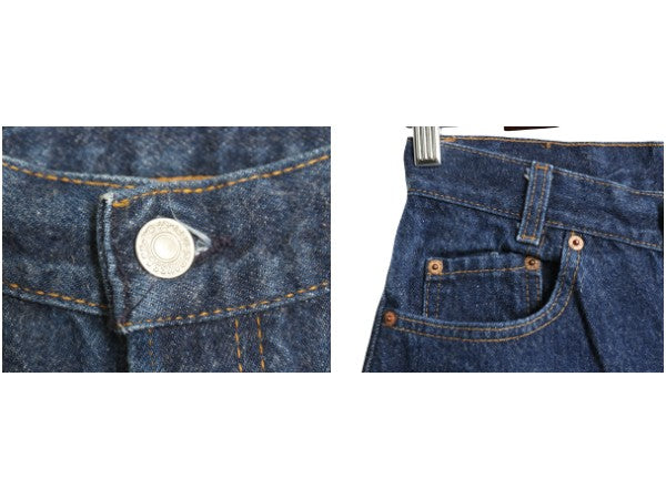 80s USA製 リーバイス 701 デニム パンツ レディース 29 31 S 程/ 古着 ヴィンテージ ジーンズ ジーパン ストレート 501 ボタンフライ 濃紺