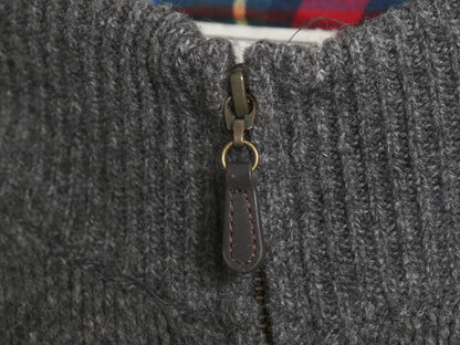 エルエルビーン フルジップ ニット セーター ジャケット メンズ XL / ドライバーズ ラム ウール チェック ライナー付き 大きいサイズ 無地 