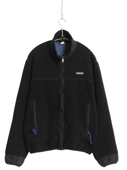 90s USA製 ★ パタゴニア パーシャル エクリプス ジャケット メンズ S 古着 97年製 オールド アウトドア フリース ブルゾン ストレッチ 黒