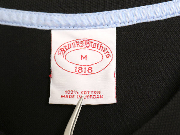 ブルックスブラザーズ ヘンリーネック 鹿の子 半袖 Tシャツ メンズ M 小さめ S 程 古着 ポロシャツ 素材 ワンポイント カットソー ブラック