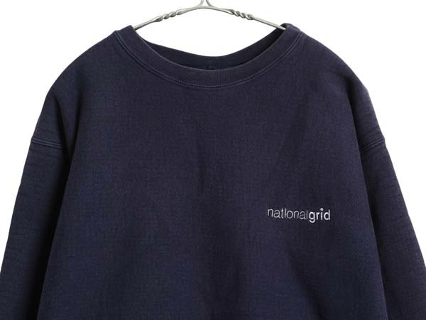 90s USA製 キャンバー ロゴ刺繍 スウェット メンズ XL / オールド トレーナー 裏起毛 ヘビーウェイト ワンポイント 大きいサイズ ネイビー