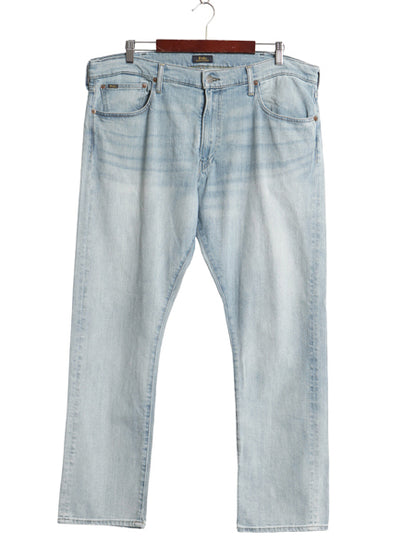 ポロ ラルフローレン デニム パンツ メンズ 38 30 / 古着 ヴィンテージ モデル ジーンズ ジーパン スリム ストレート 革パッチ ヒゲ アタリ