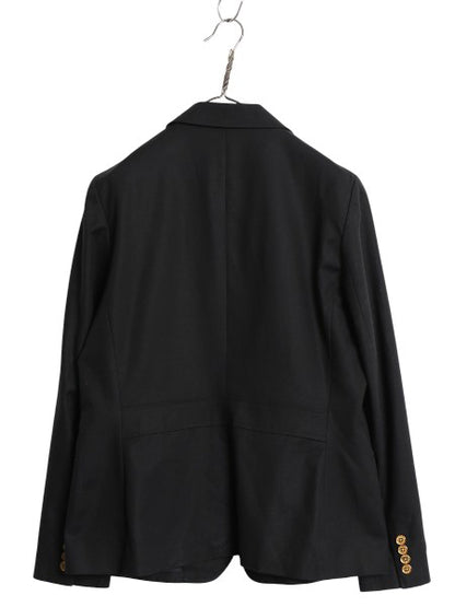 デッドストック 00s ローレン ラルフローレン テーラード ジャケット レディース L 新品 オールド ブレザー クッキー クレスト 紺ブレ 黒