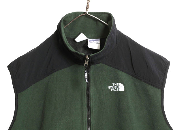 ノースフェイス フリース ベスト メンズ XXL 古着 GORE WINDSTOPPER 重ね着 前開き フルジップ フリース ナイロン ハイネック 大きいサイズ