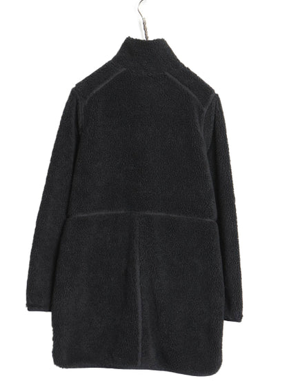 エルエルビーン パイル フリース ハーフ コート レディース S M アウトドア ボア ジャケット ジャンパー ブルゾン スナップ ハイネック 黒