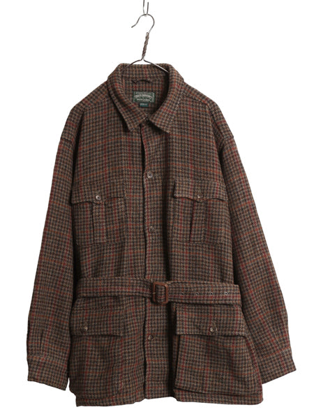 80s 90s ★ ポロカントリー ラルフローレン ツイード サファリ ジャケット メンズ XL ヴィンテージ ガンクラブ チェック ウール フィールド