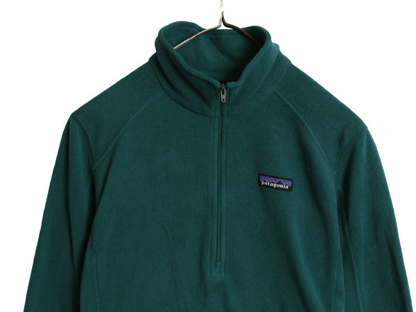 パタゴニア マイクロD ハーフジップ フリース プルオーバー レディース S / 15年製 トップス ロンT 長袖Tシャツ ハイネック アウトドア 緑