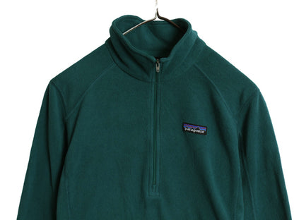 パタゴニア マイクロD ハーフジップ フリース プルオーバー レディース S / 15年製 トップス ロンT 長袖Tシャツ ハイネック アウトドア 緑