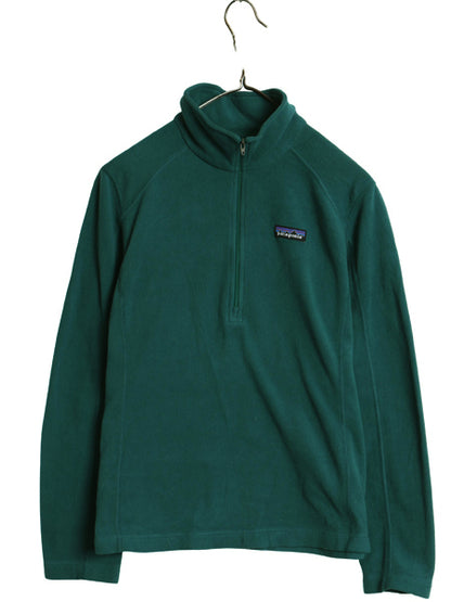 パタゴニア マイクロD ハーフジップ フリース プルオーバー レディース S / 15年製 トップス ロンT 長袖Tシャツ ハイネック アウトドア 緑