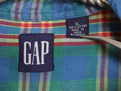90s オールド ギャップ チェック 半袖 シャツ キッズ XL メンズ S レディース M 程 古着 旧タグ コットン マドラス プルオーバー ボックス