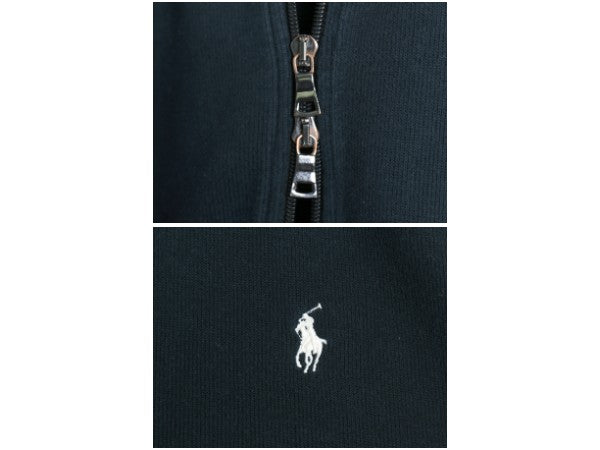 00s ポロ ラルフローレン トラック ジャケット メンズ S / オールド フルジップ ハイネック コットン ニット スウェット セーター リブ編み