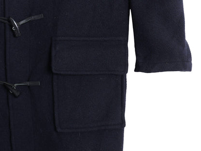 イギリス製 バーバリー ロンドン ダッフル コート レディース S ハーフコート ロング メルトン ウール ブラックウォッチ チェック ライナー