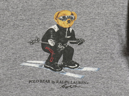 ポロベア ポロ ラルフローレン プリント 半袖 Tシャツ メンズ レディース M 小さめ / キャラクター スキー カットソー シングルステッチ 灰