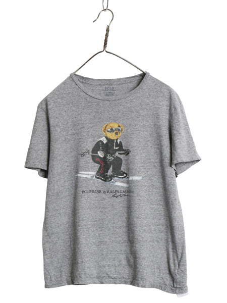 ポロベア ポロ ラルフローレン プリント 半袖 Tシャツ メンズ レディース M 小さめ / キャラクター スキー カットソー シングルステッチ 灰