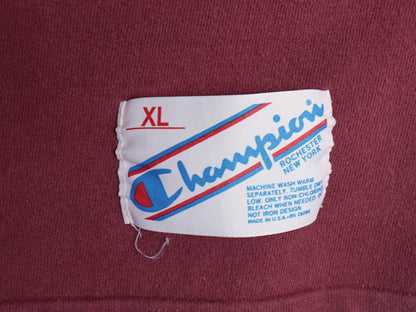 80s USA製 ★ チャンピオン フットボール Tシャツ メンズ XL / ヴィンテージ シングルステッチ 無地 コットン 半袖 ヘビーウェイト エンジ